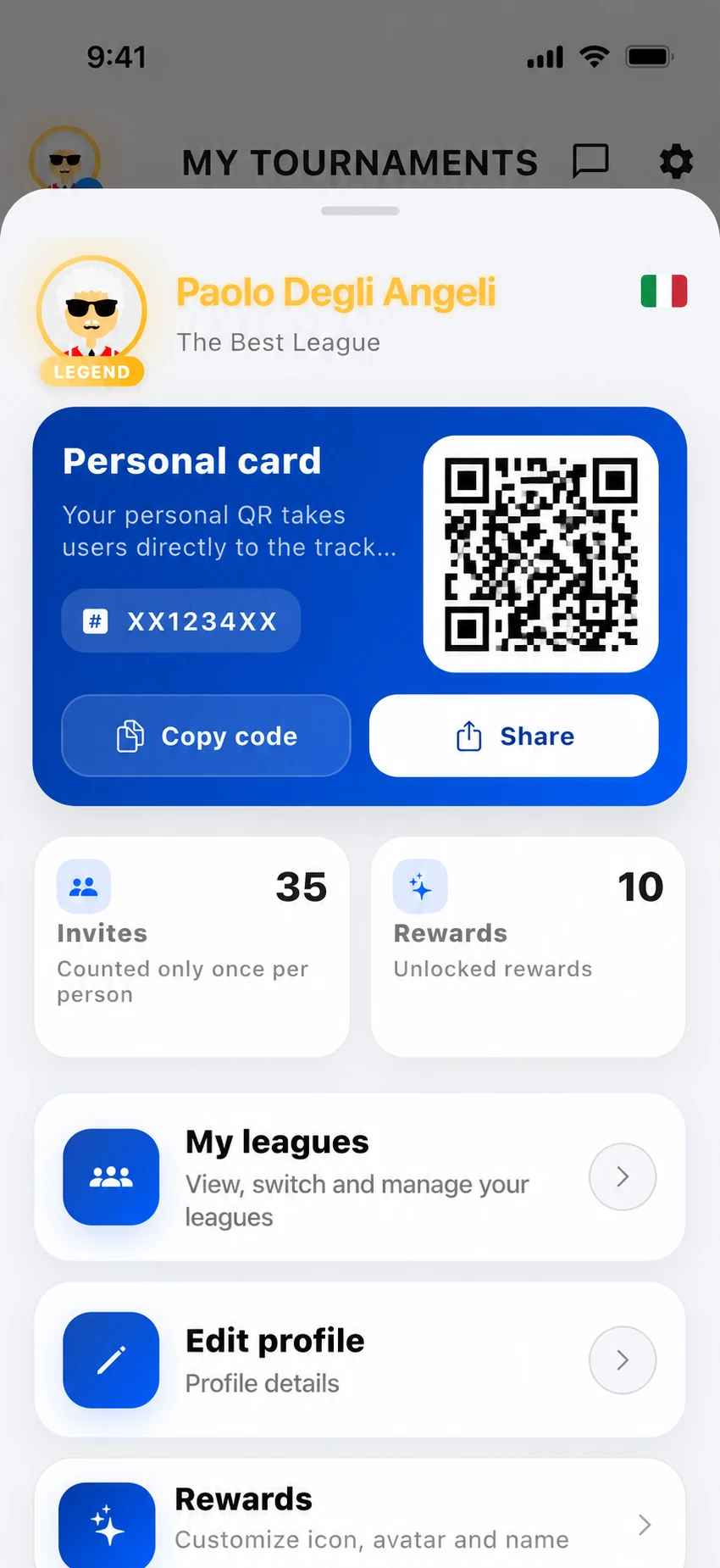 Invite screen